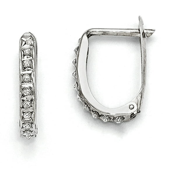 Diamond Fascination Sterling Silver and Gold-plated Diamond Mystique Round Hinged Hoop Earrings 26.5 x 27 MM 
